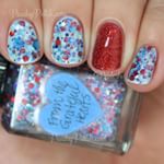  Happy 4th of July! Everyone have fun and be safe! #NOTD: @lovelynnderella "From The Grateful Hearts" over white with #Lynnderella "Rad Red Party Dress" as the accent nail. # #PeachyPolish 
