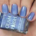  @glampolish_ "Take A Bow" is a stunning linear holo cornflower blue! #GlamPolish #PeachyPolish 