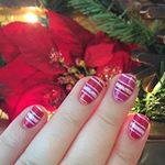  Red & Pink ribbon candy nails! Feeling festive! ⛄️ BASE: #PolishM by @creativenailchick "Peppermint Twist" STAMPING PLATE: @moyou_london Festive-03 STAMPING COLORS: @opi_products "Love Is In My Cards" and @emilydemolly "Dark Pink" stamping polish. #EmilyDeMolly #OPI #MoYouLondon #ChristmasNails #PeppermintTwist #PeachyPolish #NailStamping 