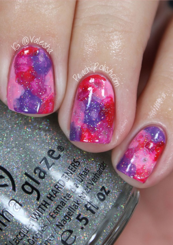 Valentine Watercolor Nail Art