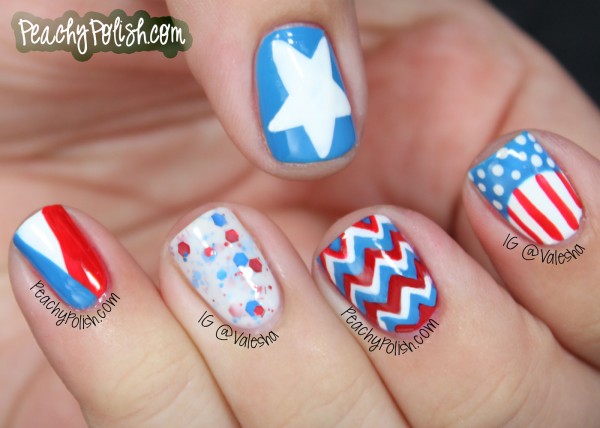 4th of July Nail Art - Peachy Polish
