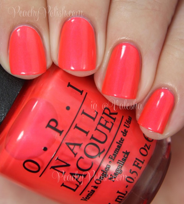 OPI Down To The Core-al | Summer 2014 Neon Collection | Peachy Polish