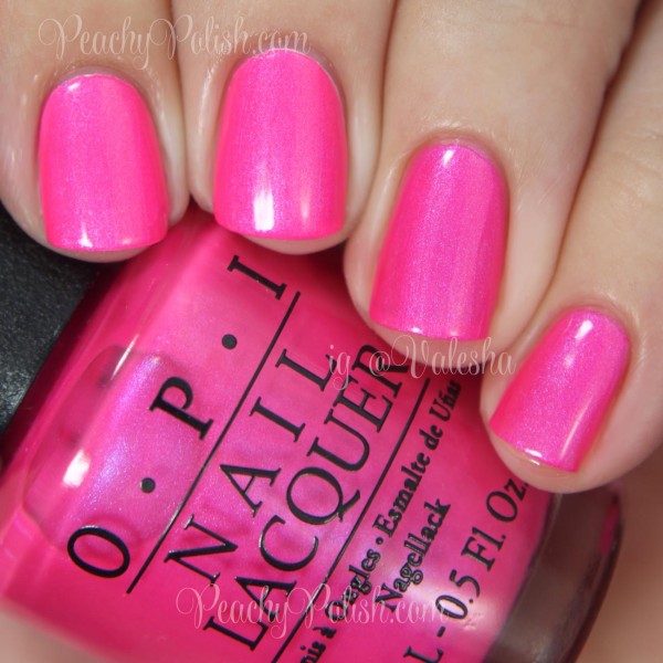 OPI Hotter Than You Pink | Summer 2014 Neon Collection | Peachy Polish