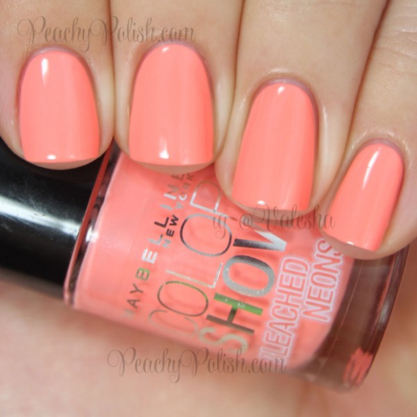 Maybelline Color Show Coral Heat | Summer 2014 Bleached Neons | Peachy Polish