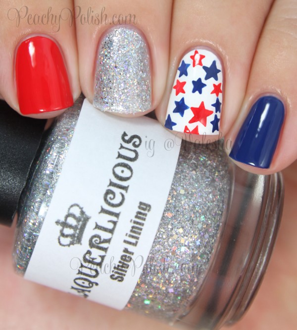 4th of July Star Skittlette Nail Art | Peachy Polish