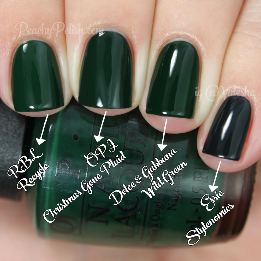 OPI Christmas Gone Plaid Comparison | Holiday 2014 Gwen Stefani Collection Comparisons | Peachy Polish