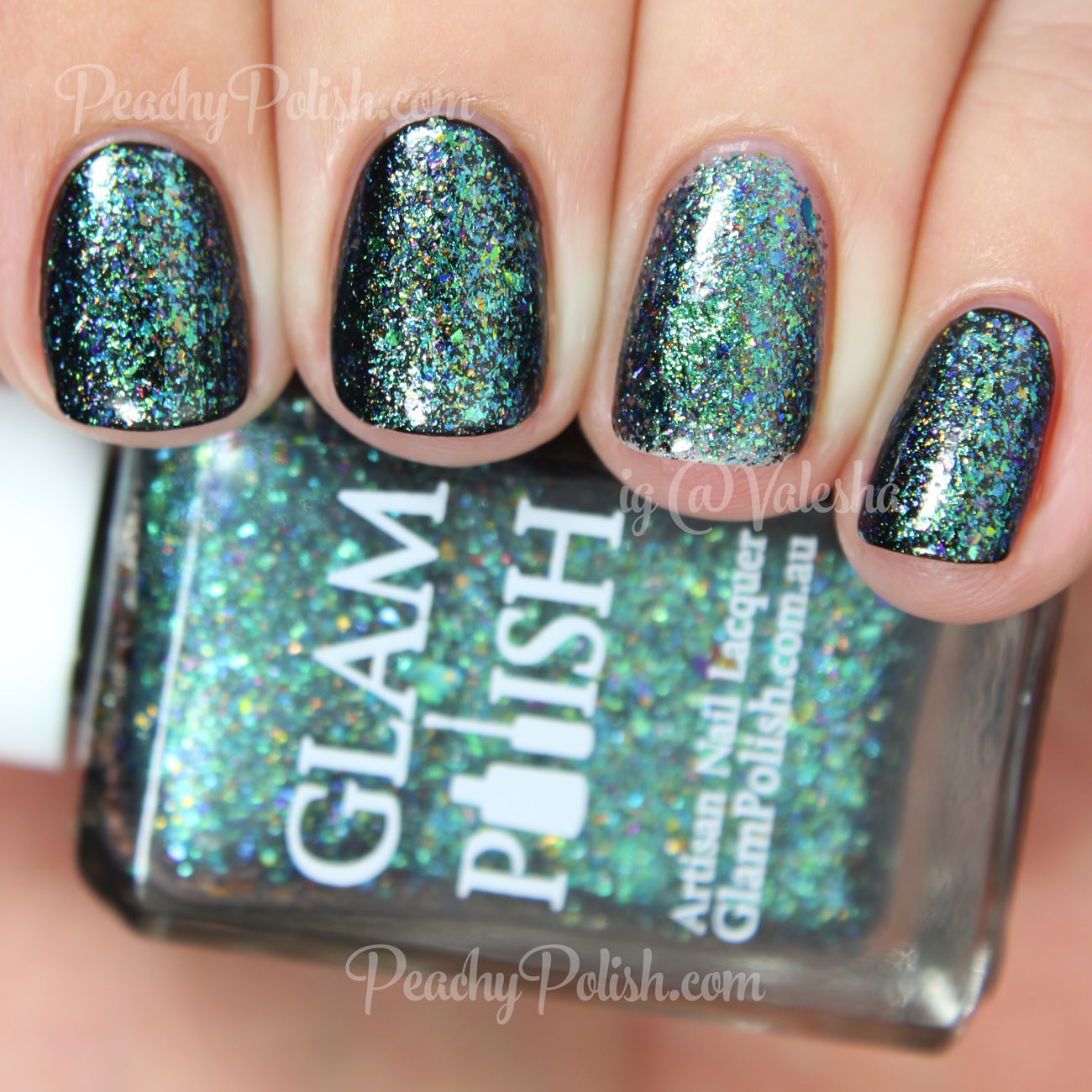 Glam Polish Star Shadow | Fantasia Flakies Collection | Peachy Polish