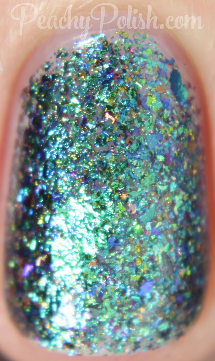 Glam Polish Star Shadow | Fantasia Flakies Collection | Peachy Polish