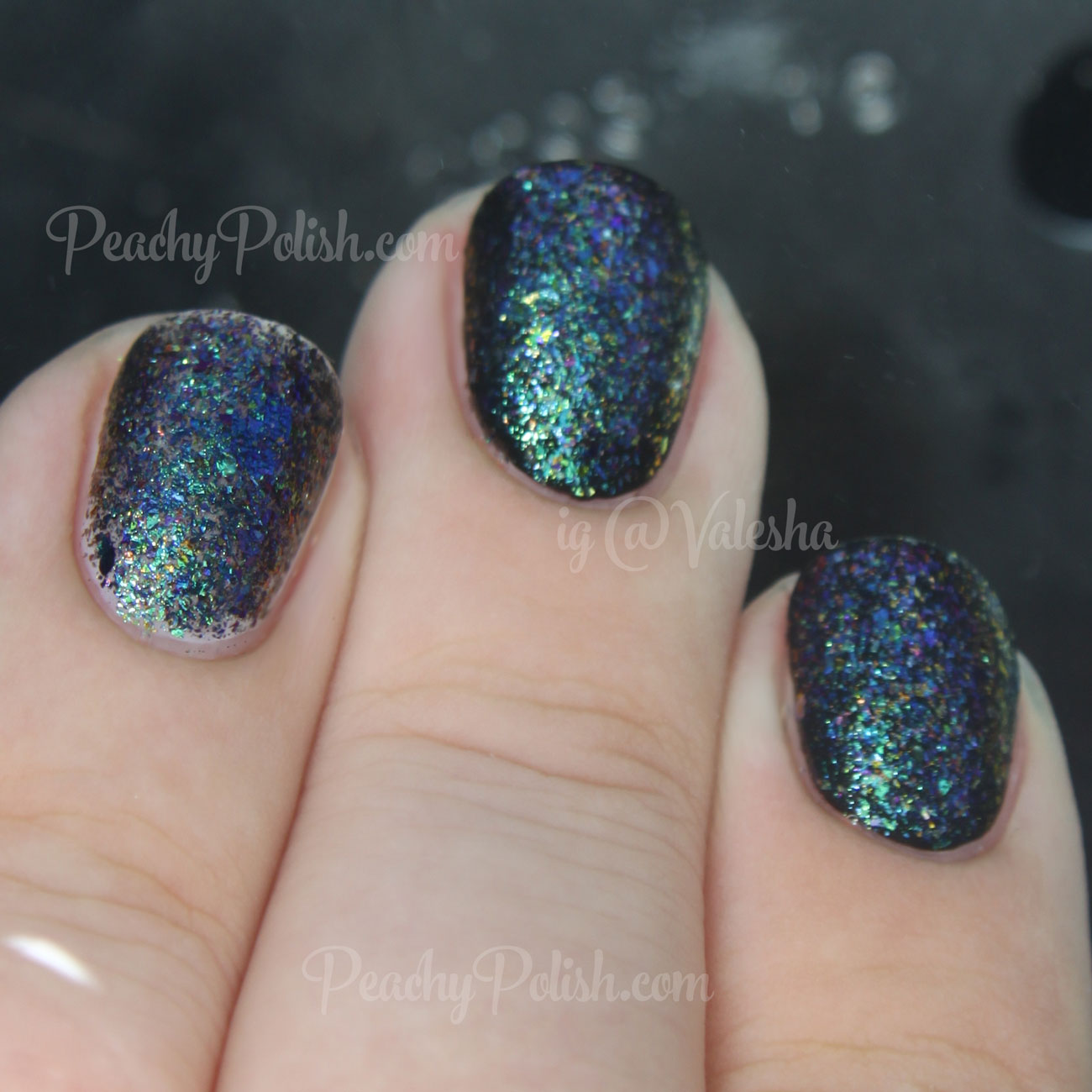 Glam Polish Star Shadow | Fantasia Flakies Collection | Peachy Polish