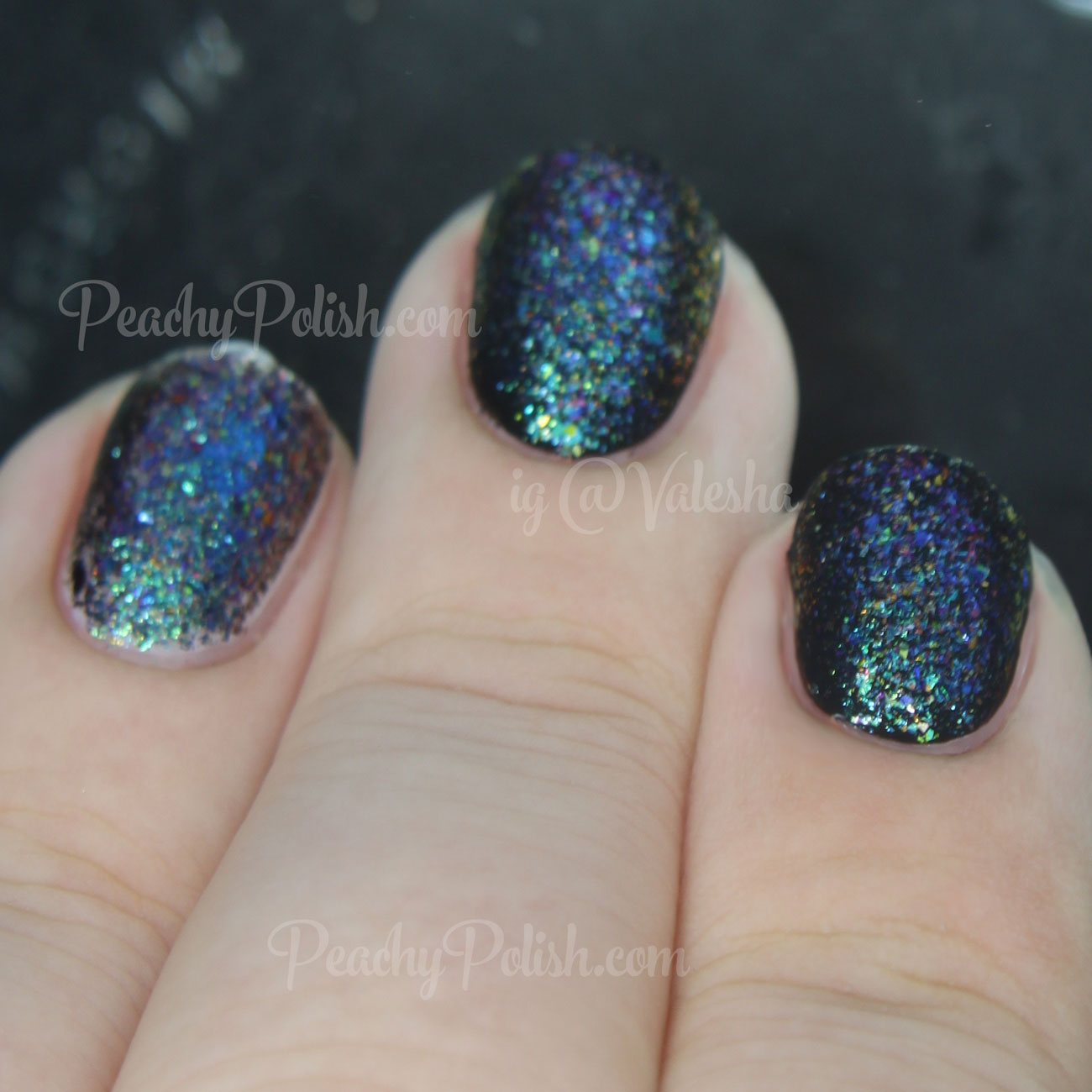 Glam Polish Star Shadow | Fantasia Flakies Collection | Peachy Polish
