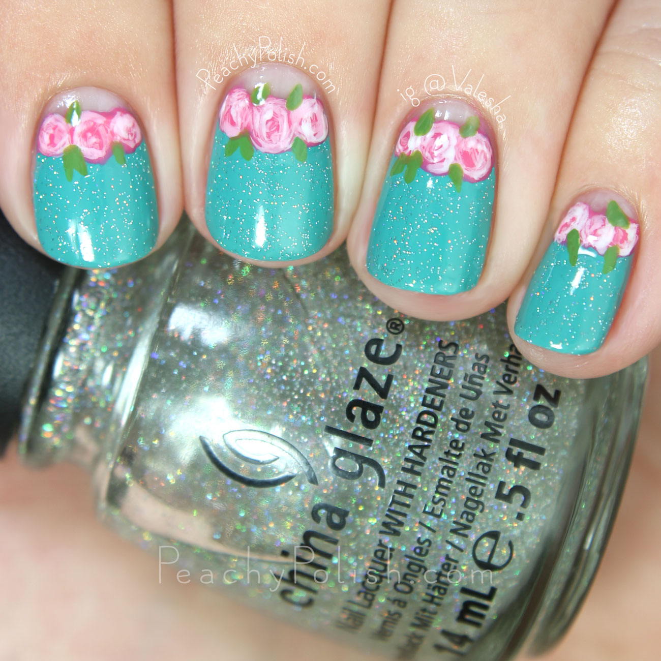 Negative Space Floral Half-Moon | Negative Space All The Nails | Peachy Polish