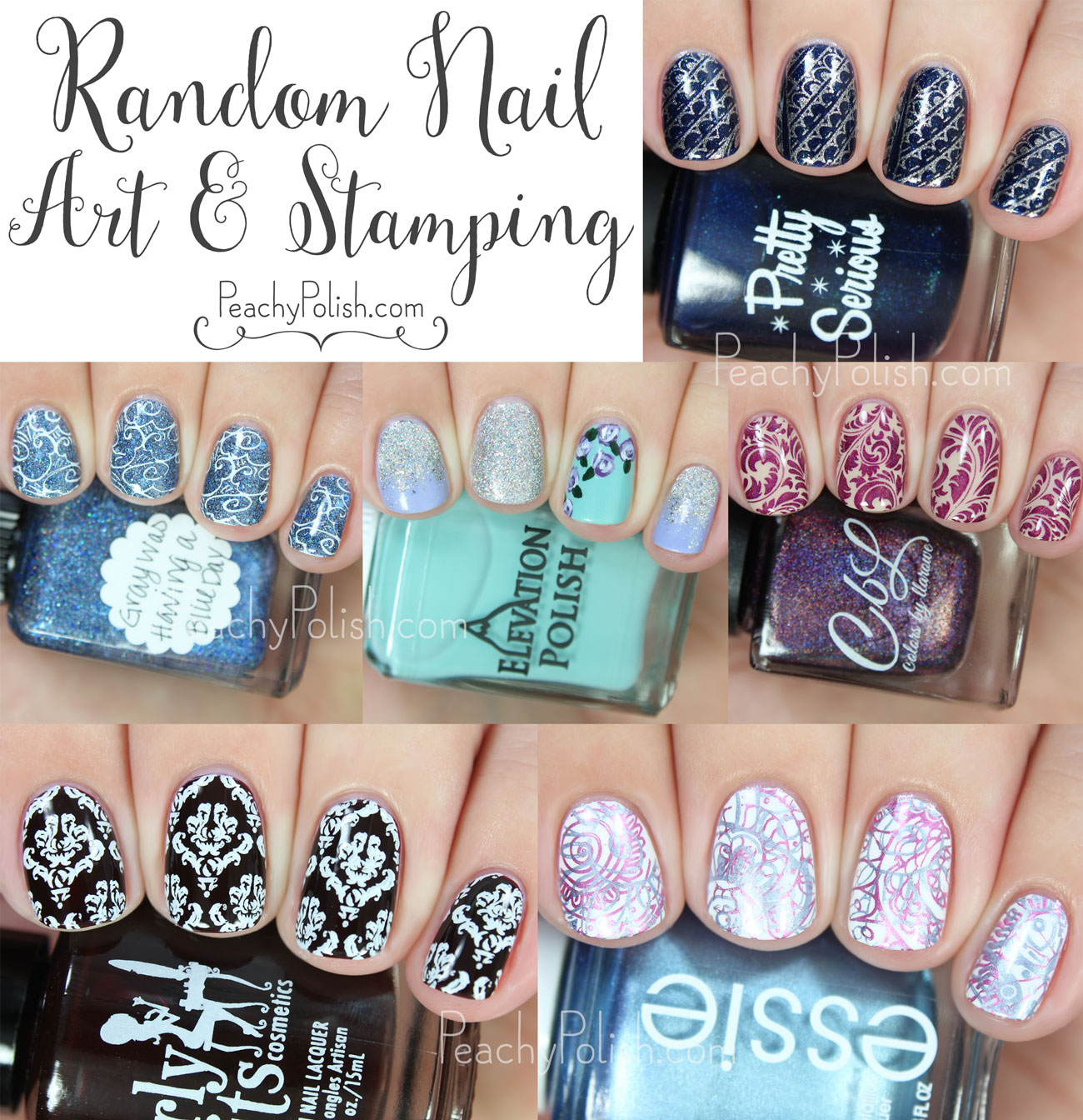 Random Nail Art & Stamping | Peachy Polish