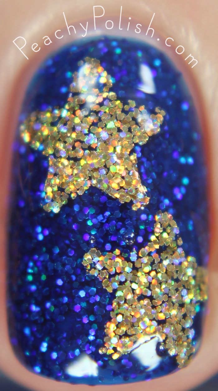 Nine Zero Lacquer A Peculiar Star Nail Art | Holiday 2015 Collection | Peachy Polish