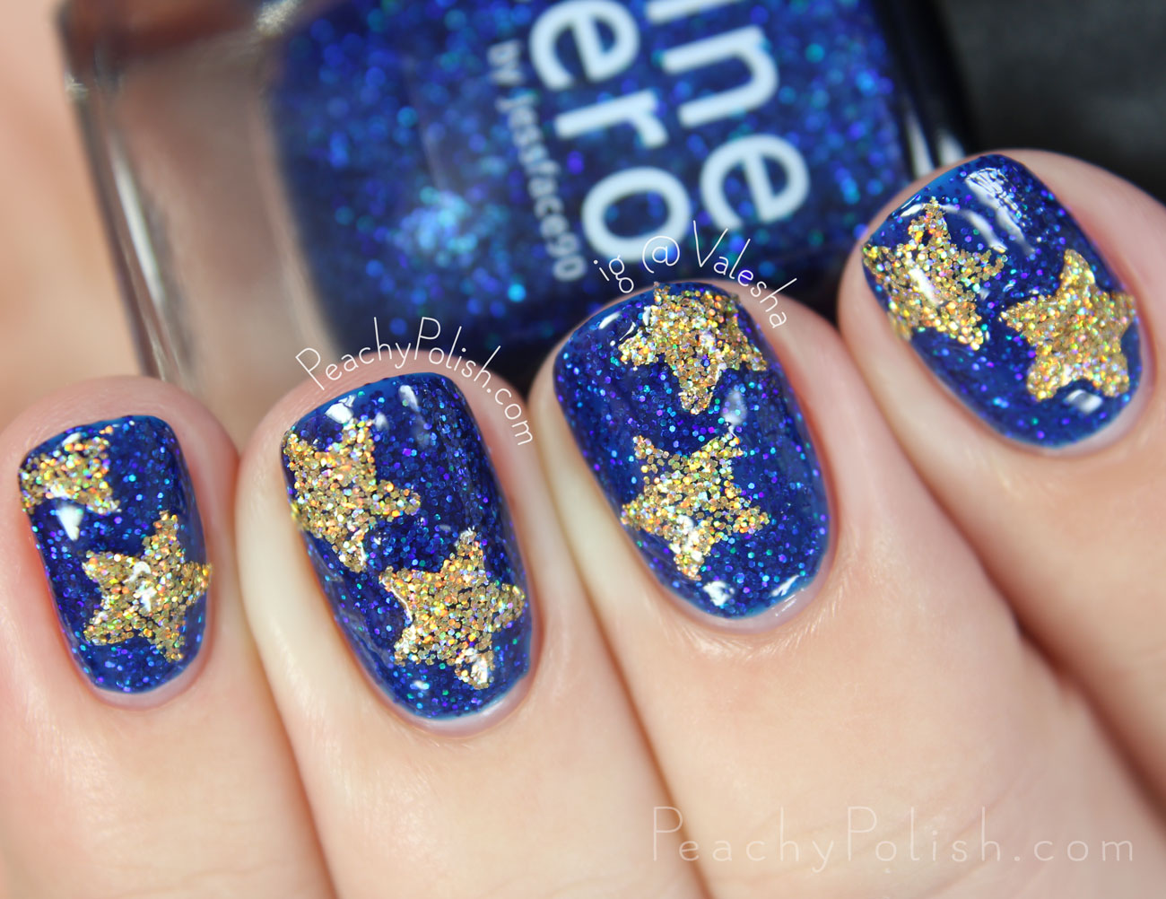Nine Zero Lacquer A Peculiar Star Nail Art | Holiday 2015 Collection | Peachy Polish