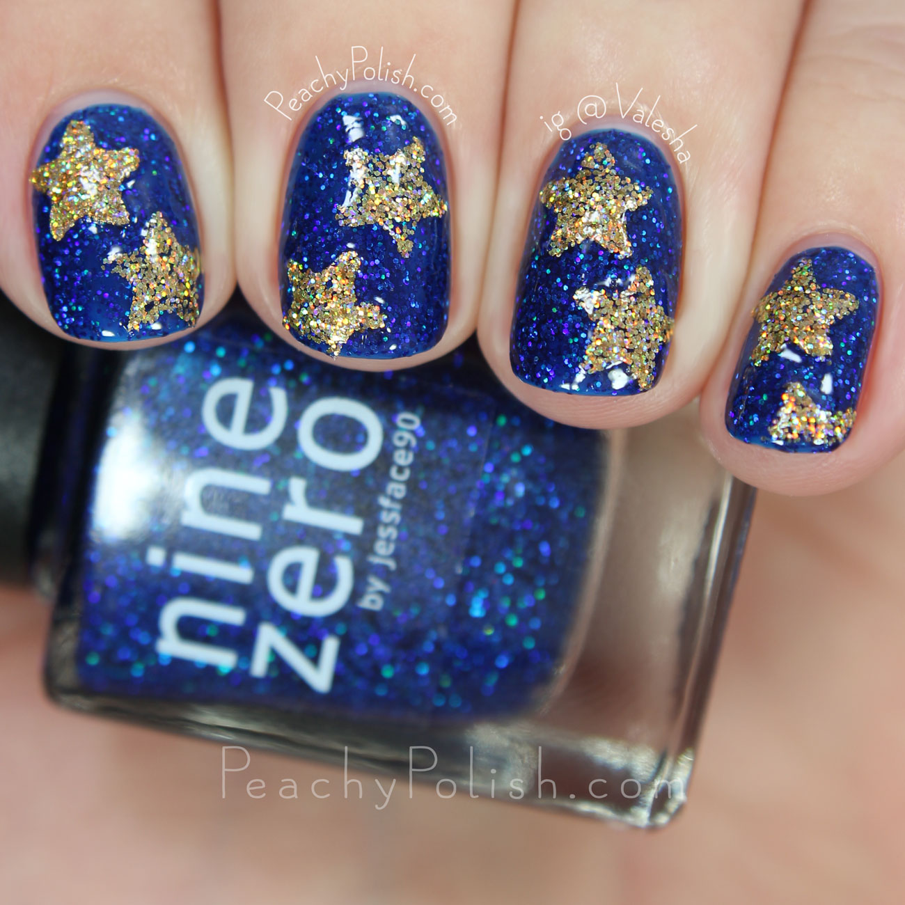 Nine Zero Lacquer A Peculiar Star Nail Art | Holiday 2015 Collection | Peachy Polish