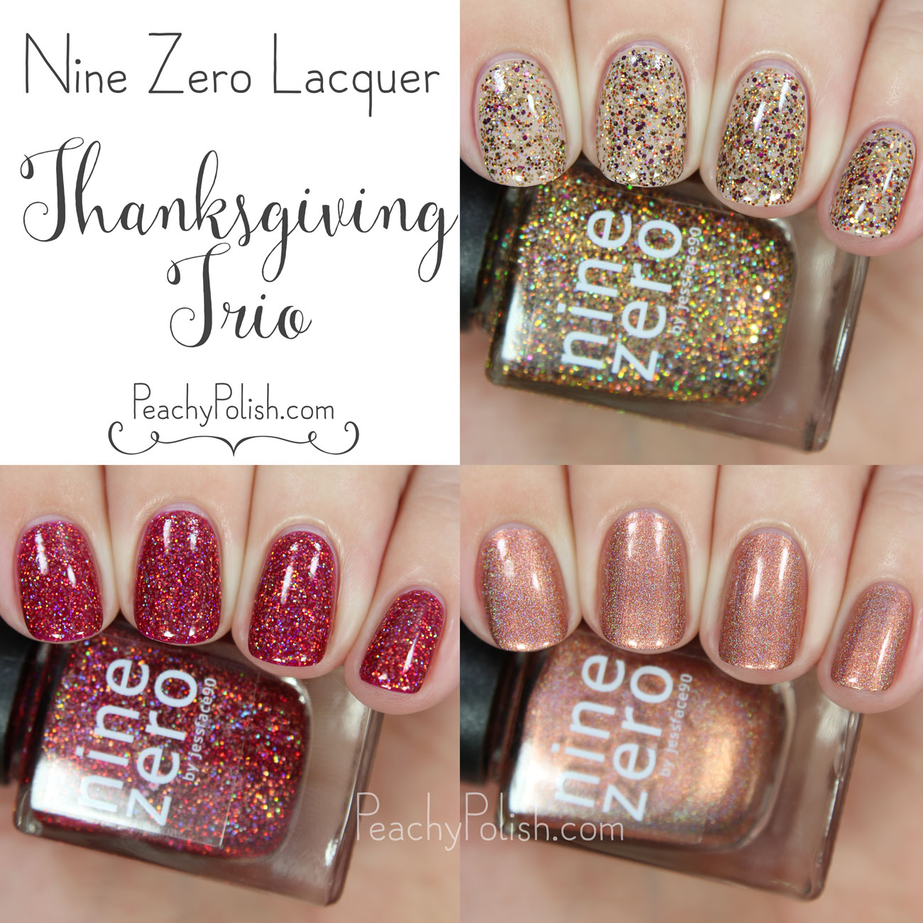 Nine Zero Lacquer Thanksgiving Trio | Peachy Polish