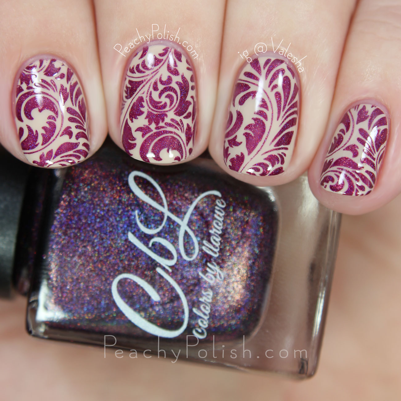 Elegant Oriental Swirl Stamping | Peachy Polish