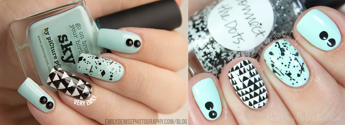 Geometric Black & White | Very Emily & Peachy Polish