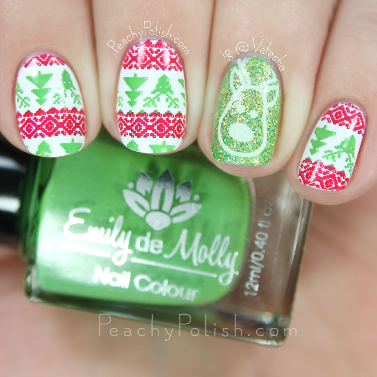 Ugly Sweater Nail Stamping featuring UberChic Beauty | Peachy Polish