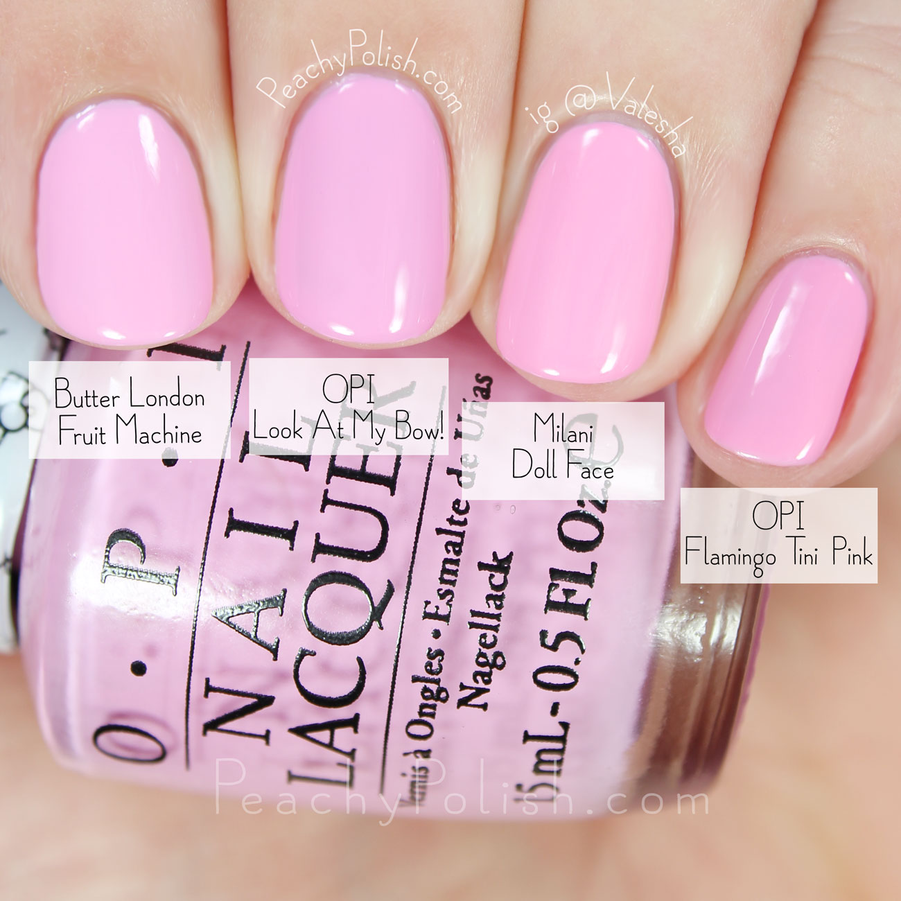 OPI Look At My Bow! Comparison | Hello Kitty Collection | Peachy Polish