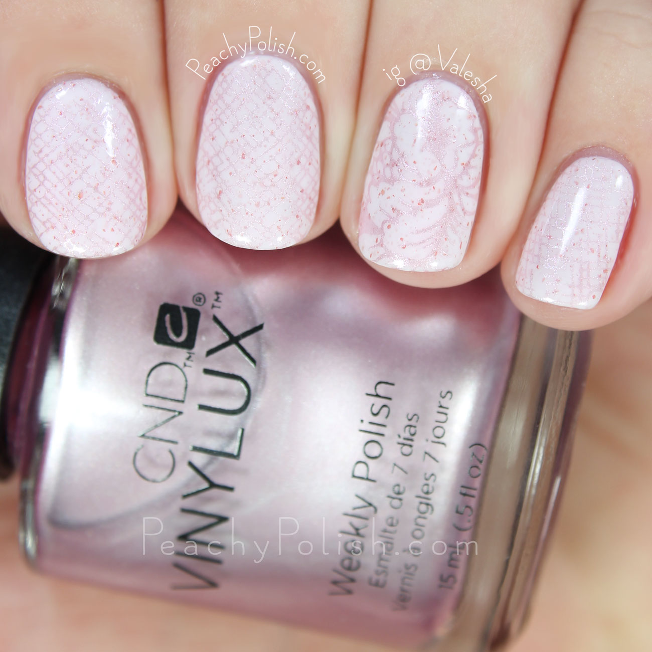 HēHē Plate 073 | Florals & Plaids Collection | Peachy Polish
