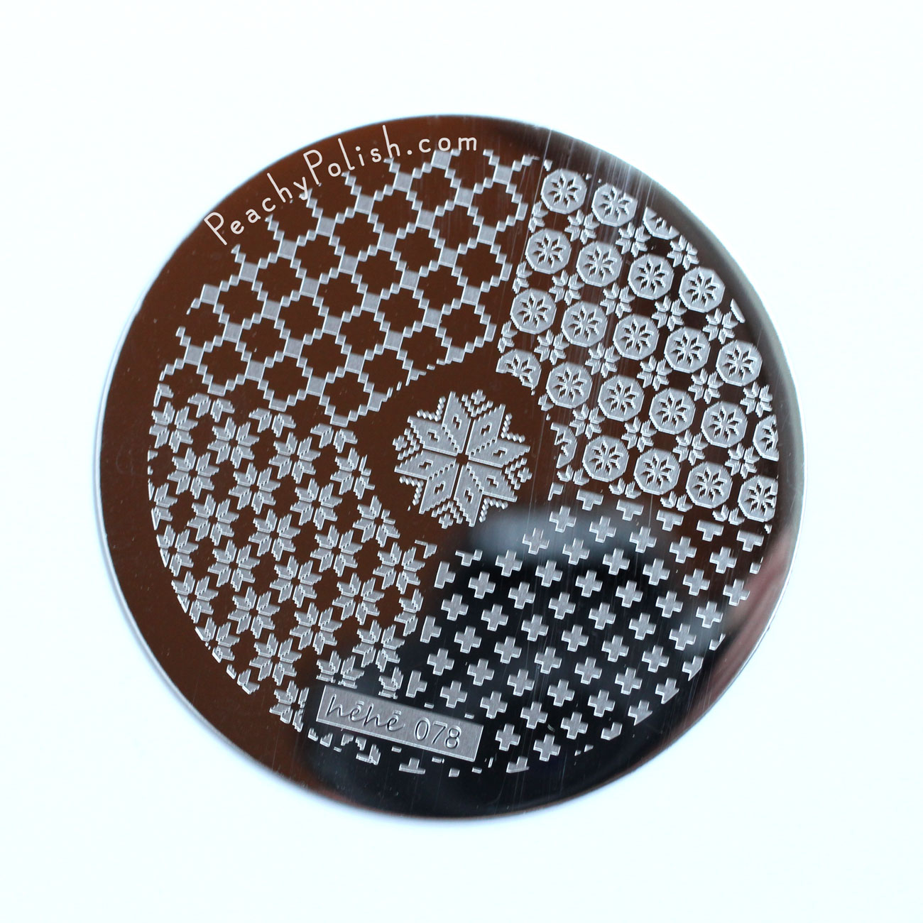 HēHē Plate 078 | Florals & Plaids Collection | Peachy Polish
