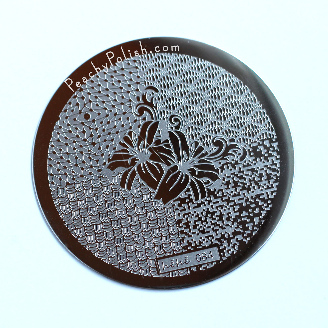 HēHē Plate 084 | Florals & Plaids Collection | Peachy Polish