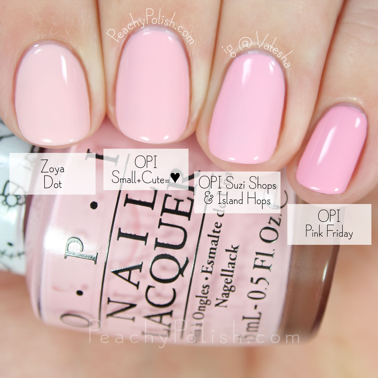 OPI Small + Cute = ♥ Comparison | Hello Kitty Collection | Peachy Polish