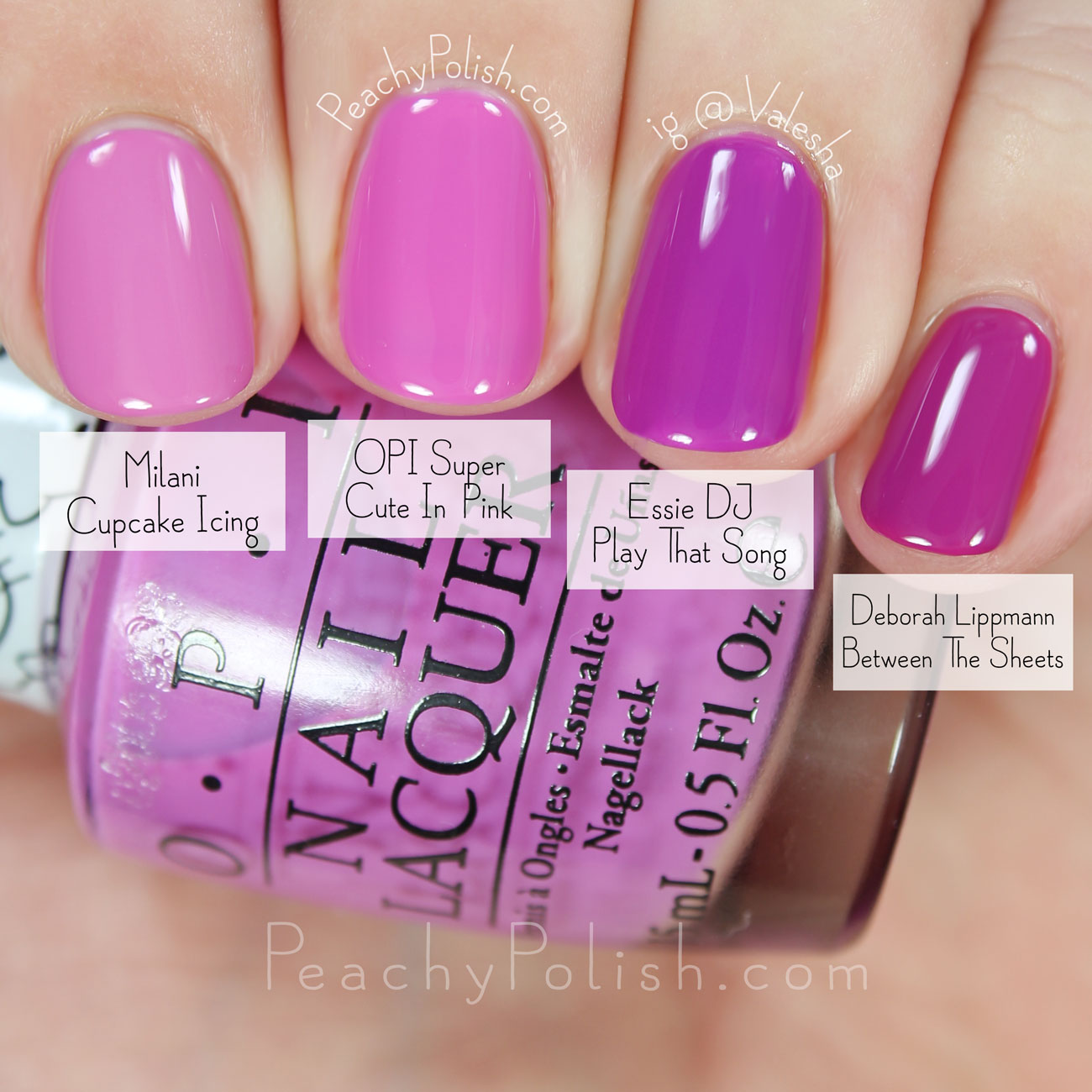 OPI Super Cute In Pink Comparison | Hello Kitty Collection | Peachy Polish