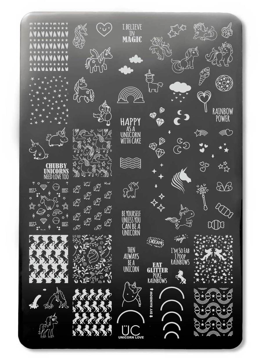 UberChic Unicorn Love Stamping Plate | Peachy Polish